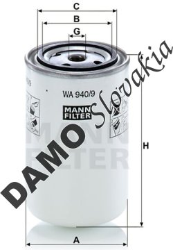 Filter chladiacej kvapaliny MANN FILTER WA 940/9