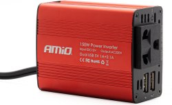 AMIO menič napätia 12V/220V 150W/300W 2xUSB PI01