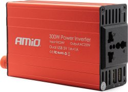 AMIO menič napätia 24V/220V 300W/600W 2xUSB PI04