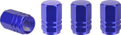 AMIO hliníkové krytky ventilov kolies modré 4 ks