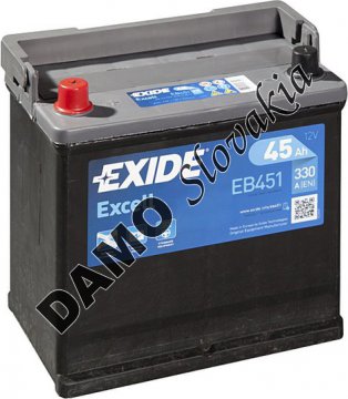EXIDE EXCELL 12V 45Ah 330A, EB451