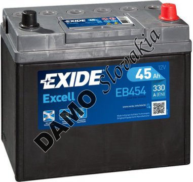 EXIDE EXCELL 12V 45Ah 330A, EB454