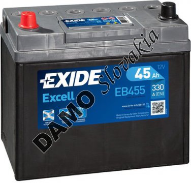 EXIDE EXCELL 12V 45Ah 330A, EB455