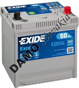EXIDE EXCELL 12V 50Ah 360A, EB504