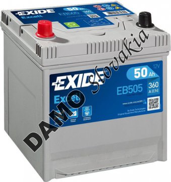 EXIDE EXCELL 12V 50Ah 360A, EB505