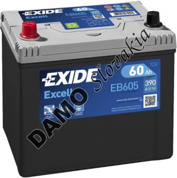 EXIDE EXCELL 12V 60Ah 390A, EB605