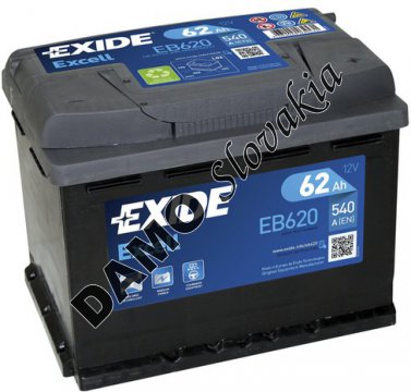 EXIDE EXCELL 12V 62Ah 540A, EB620
