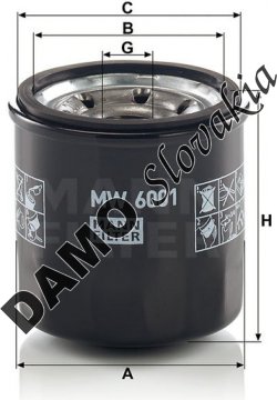 Olejový filter MANN FILTER MW 6001