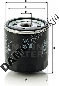Olejový filter MANN FILTER MW 712