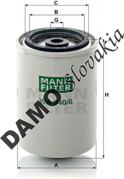 Filter chladiacej kvapaliny MANN FILTER WA 940/6