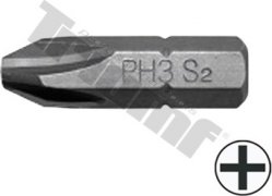 Bit krížový, 8 mm (5/16") driek, dĺžka 30 mm PH3